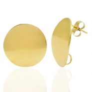 Roestvrij stalen (RVS) Stainless steel oorbellen/oorstekers 20mm met oogje Goud