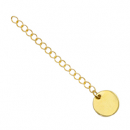 Roestvrij stalen (RVS) stainless steel onderdelen verlengketting coin 10mm Goud
