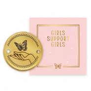 Girls Support Girls bedels DQ metaal tussenstuk Goud (nikkelvrij) 50% donatie aan Free a Girl