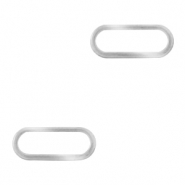 Roestvrij stalen (RVS) Stainless steel bedels/tussenstuk oval Zilver