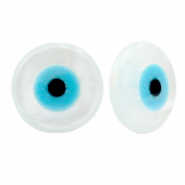 Schelp kralen disc boze oog White