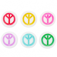 Letterkralen van acryl peace Multicolour-white