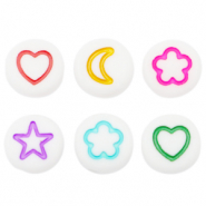 Letterkralen van acryl icon mix White-multicolour