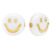 Letterkralen van acryl smiley White-gold