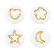 Letterkralen van acryl icon mix White-gold