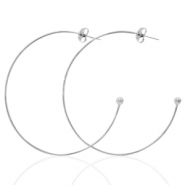 Roestvrij stalen (RVS) Stainless steel oorbellen / oorstekers creolen Zilver