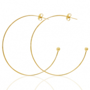 Roestvrij stalen (RVS) Stainless steel oorbellen / oorstekers creolen Goud