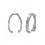 Roestvrij stalen (RVS) Stainless steel onderdelen buighanger ovaal voor bedel 13x9mm Zilver
