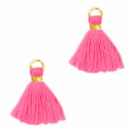 Kwastjes 1cm Gold-neon pink