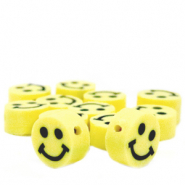 Polymeer kralen smiley Yellow