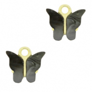 Resin hangers vlinder Gold-anthracite