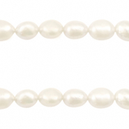 BQ Zoetwaterparels nugget ovaal 9x7-8mm Natural white