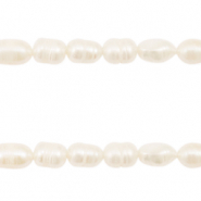 BQ Zoetwaterparels rice 8x6mm Natural white
