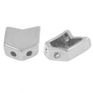 Kralen DQ metaal duo beads arrow Antiek zilver (nikkelvrij)