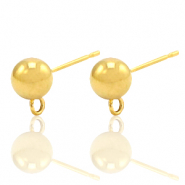 Roestvrij stalen (RVS) Stainless steel oorbellen met oog Goud