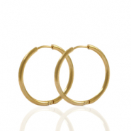 Roestvrij stalen (RVS) Stainless steel oorbellen creolen 22mm Goud