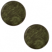 12 mm platte cabochons Polaris Elements Lively Army green