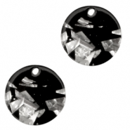 Resin hangers rond 12mm Silver-black