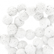 6 mm natuursteen kralen mat Lava White