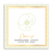 Sieraden kaartjes Birth flower August-Poppy Light green
