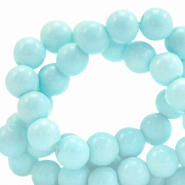 6 mm glaskralen opaque Aquamarine blue