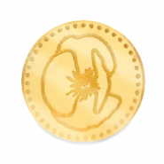 Plexx cabochons 20mm Birth flower August-Poppy Gold