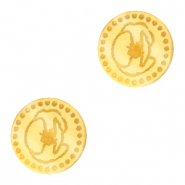 Plexx cabochons 12mm Birth flower August-Poppy Gold