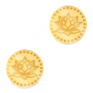 Plexx cabochons 12mm Birth flower July-Water lily Gold