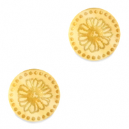 Plexx cabochons 12mm Birth flower April-Daisy Gold