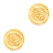 Plexx cabochons 12mm Birth flower January-Carnation Gold