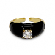 Musthave ringen enamel & zirkonia Gold-black