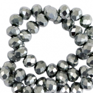 Top Facet kralen 4x3 mm disc Silver-pearl shine coating