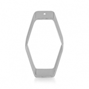 Bedels DQ metaal hexagon Antiek zilver (nikkelvrij)