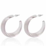 Trendy oorbellen creolen Taupe