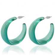 Trendy oorbellen creolen Ocean blue