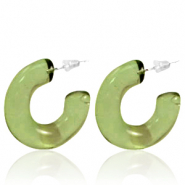 Trendy oorbellen creolen Olive green