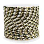 Trendy koord gevlochten 2mm Gold-black