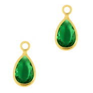 Hangers van crystal glas druppel Classic green-gold
