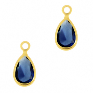 Hangers van crystal glas druppel Royal blue-gold