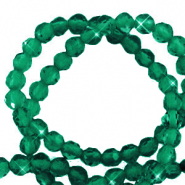 Natuursteen kralen facet geslepen 3mm Green-pearl shine coating