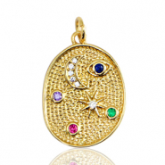 Brass TQ metaal bedels maan en ster Gold