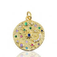 Brass TQ metaal bedels maan en ster Gold