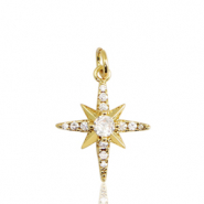 Brass TQ metaal bedels ster Gold