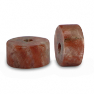 Natuursteen kralen graniet disc 6x3mm Burgundy red