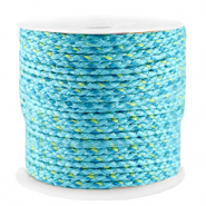 Trendy koord gevlochten 2mm Blue-yellow