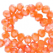 Top Facet kralen 3x2mm disc Warm comfort orange-pearl shine coating