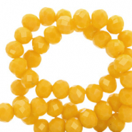 Top Facet kralen 3x2mm disc Yellow flash-pearl shine coating