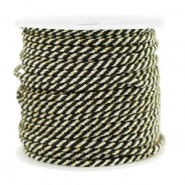 Macram&eacute; draad twisted 1.5mm Gold-black white