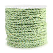 Macram&eacute; draad twisted 1.5mm Gold-soft mint green