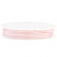 Macram&eacute; draad gevlochten 1mm Soft pink metallic